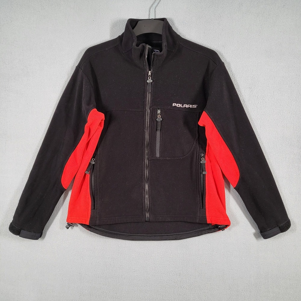 Polaris Pure Fleece Jacket Men's M Black Red Full Zip Outdoor